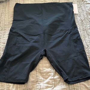 Black Women's MATERNITY Shorts W/pockets